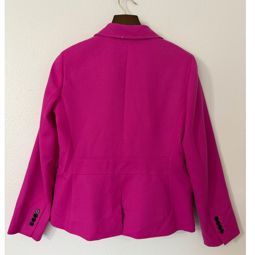 Talbots Womens Blazer Jacket Pink Wool Blend Single Button Size 14 FLAW NWOT - Picture 2 of 6